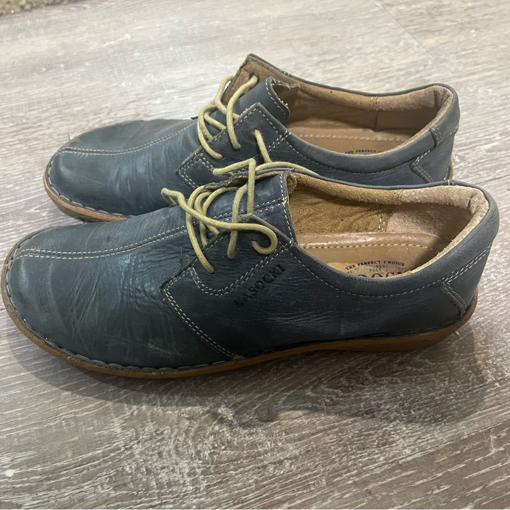Born Dark Gray Leather Loafers